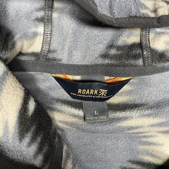 Roark Jacket Men’s Large Blue Fleece Hoodie Teton Aztec 1/2 Zip Sweater Hike - Picture 3 of 10